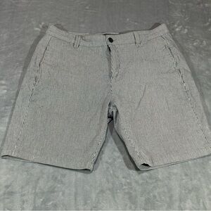 Heritage Men's Black and White Pinstriped Shorts-36